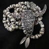 buddhapearls Skull Bone Kette mit Mondstein & Silber | Handmade in Berlin