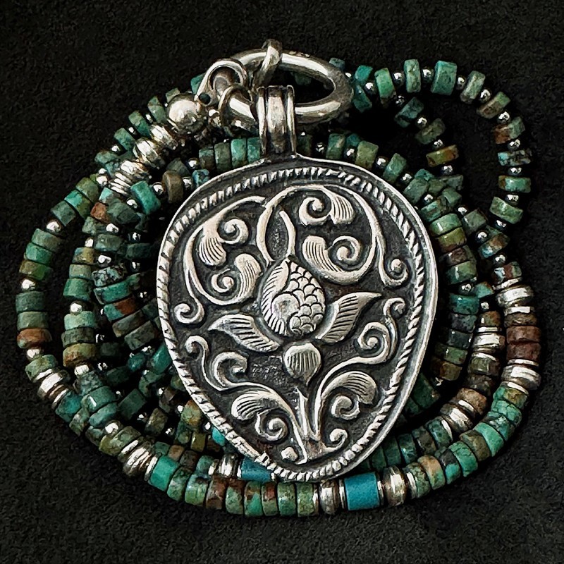 Arizona Türkis Kette 26048 LIMITED EDITION | Handgefertigt Silber | buddhapearls Berlin