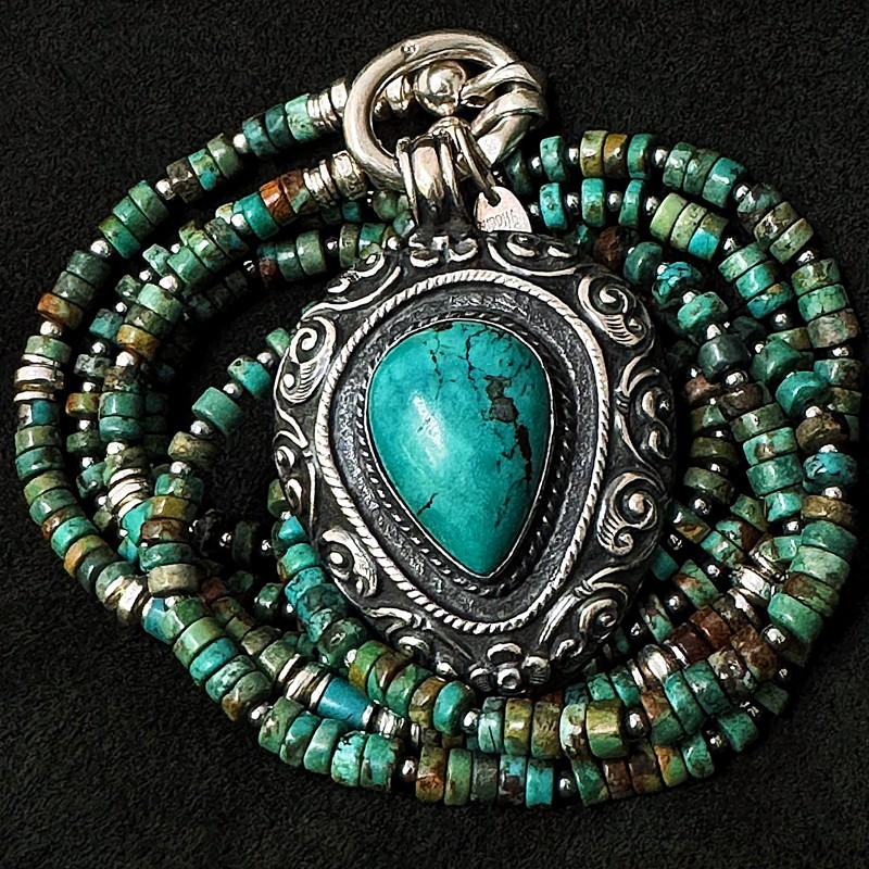 Arizona Türkis Kette 26048 LIMITED EDITION | Handgefertigt Silber | buddhapearls Berlin