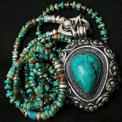 Arizona Türkis Kette 26048 LIMITED EDITION | Handgefertigt Silber | buddhapearls Berlin