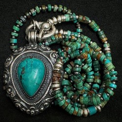 Arizona Türkis Kette 26048 LIMITED EDITION | Handgefertigt Silber | buddhapearls Berlin