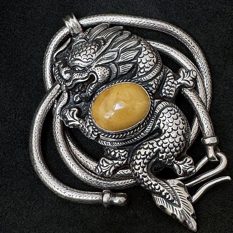 Buddhapearls Kette 26050 LIMITED EDITION aus Silber & Bernstein