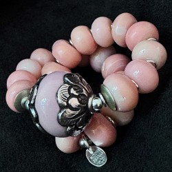 Armband 26055 LIMITED EDITION Koralle, Keramik & Silber – Handgefertigt | buddhapearls