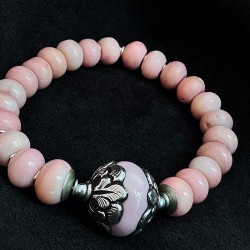Armband 26055 LIMITED EDITION Koralle, Keramik & Silber – Handgefertigt | buddhapearls
