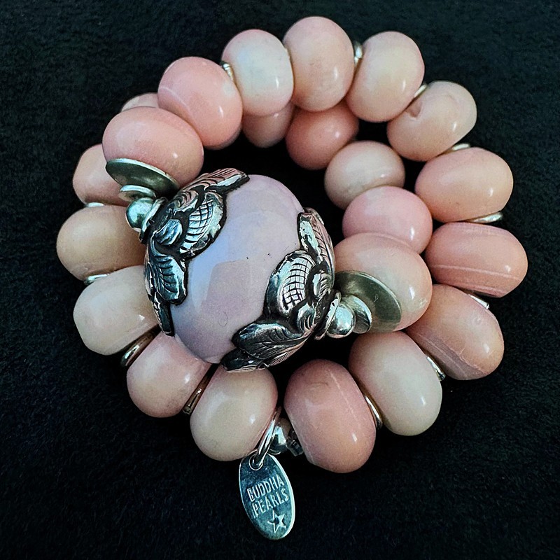 Armband 26055 LIMITED EDITION Koralle, Keramik & Silber – Handgefertigt | buddhapearls