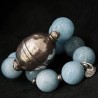 Aquamarin-Edelstein-Armband mit Vintage-Silberperle | buddhapearls Berlin