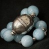 Aquamarin-Edelstein-Armband mit Vintage-Silberperle | buddhapearls Berlin