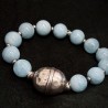 Aquamarin-Edelstein-Armband mit Vintage-Silberperle | buddhapearls Berlin