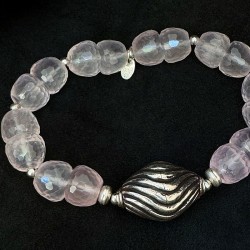 Rosenquarz Armband mit Silber | Handmade in Berlin | Exklusiver Edelsteinschmuck von buddhapearls