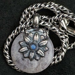 Vintage Schlangen-Kette aus Silber | Rosenquarz & Mondstein | buddhapearls | Handmade in Berlin