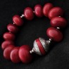 Buddhapearls Armband aus Bakelit, Koralle & Silber | Handgefertigtes Unikat