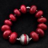 Buddhapearls Armband aus Bakelit, Koralle & Silber | Handgefertigtes Unikat