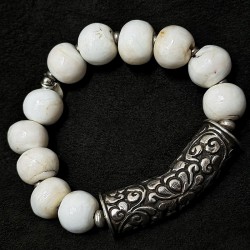 buddhapearls XXL Conch Armband mit Lotus & Silber | Studio Berlin