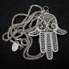 Hand der Fatima Silber Kette | Vintage Schlangenkette | buddhapearls