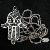 Hand der Fatima Silber Kette | Vintage Schlangenkette | buddhapearls