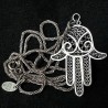 Hand der Fatima Silber Kette | Vintage Schlangenkette | buddhapearls