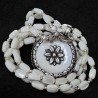 Lange Edelstein Kette aus Perlmutt, Hämatit & Silber – Unikat | buddhapearls