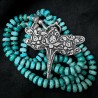 Arizona Türkis Kette mit Silber & handgefertigtem Silberanhänger mit Bernstein | buddhapearls
