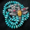 Arizona Türkis Kette mit Silber & handgefertigtem Silberanhänger mit Bernstein | buddhapearls