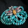 Arizona Türkis Kette mit Silber & handgefertigtem Silberanhänger mit Bernstein | buddhapearls