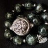 Seraphinit Armband mit tibetischer Silberperle | buddhapearls