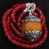 White Hearts Halskette mit Bakelit & 925 Silber | Handgefertigt | buddhapearls