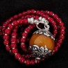 White Hearts Halskette mit Bakelit & 925 Silber | Handgefertigt | buddhapearls
