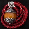 White Hearts Halskette mit Bakelit & 925 Silber | Handgefertigt | buddhapearls