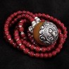 White Hearts Halskette mit Bakelit & 925 Silber | Handgefertigt | buddhapearls