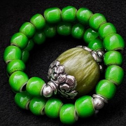 Vintage Armband White Hearts, Bakelit & Silber | buddhapearls