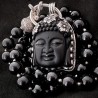 Turmalin Kette mit Buddha Anhänger aus Onyx & Silber | buddhapearls Berlin