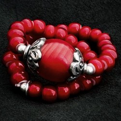 Vintage Armband White Hearts Glasperlen & Silber | buddhapearls