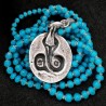 Lange Kette aus antiken White Hearts Glasperlen & Silber | buddhapearls