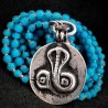 Lange Kette aus antiken White Hearts Glasperlen & Silber | buddhapearls